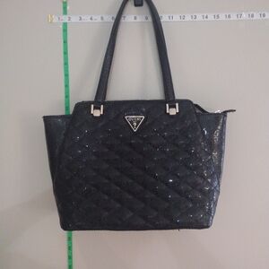 GUESS Astrid Black Quilted Tote